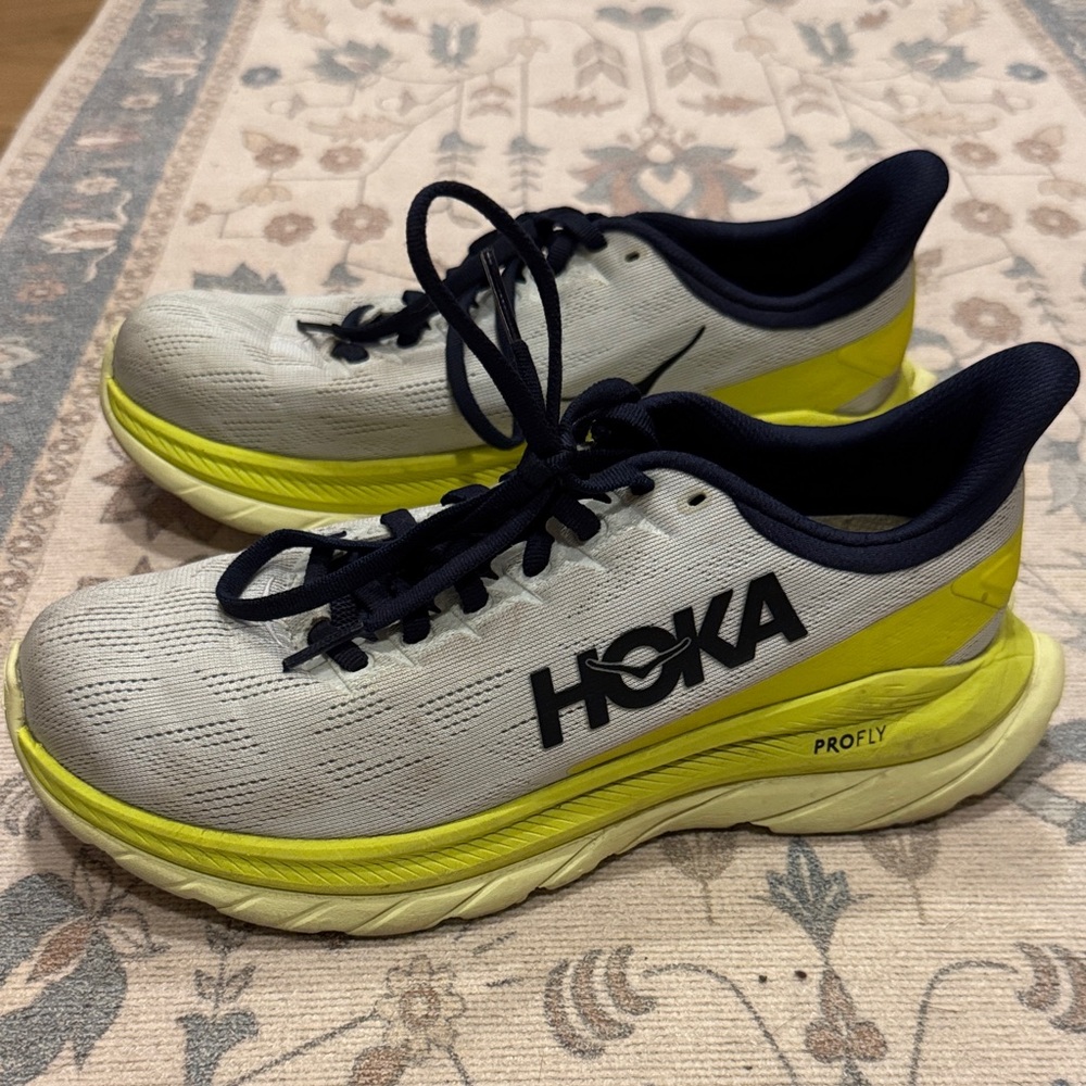 Hoka Athletic Shoes - Gray and Yellow